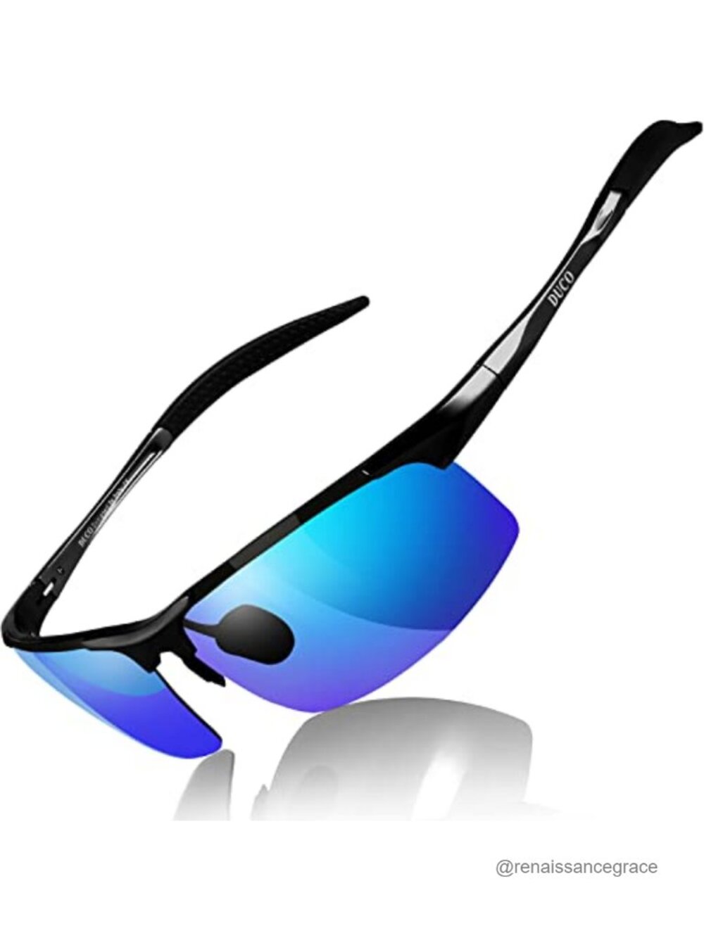 Men's Polarized Sports Sunglasses with Metal Frame UV Protection